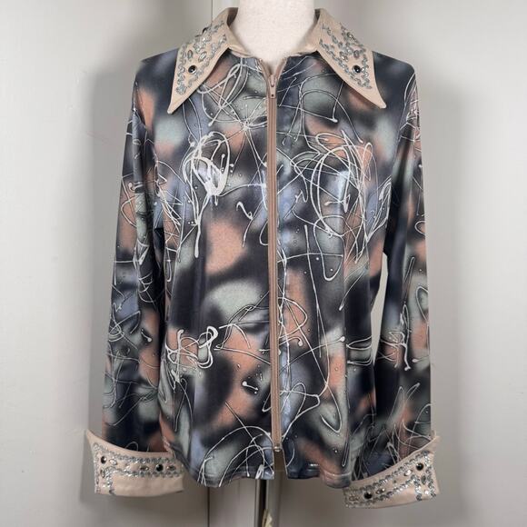 1849 Vintage Western Ranchwear Shirt Jacket Zip-Up Women XXL USA Made Rodeo Show - Picture 2 of 10